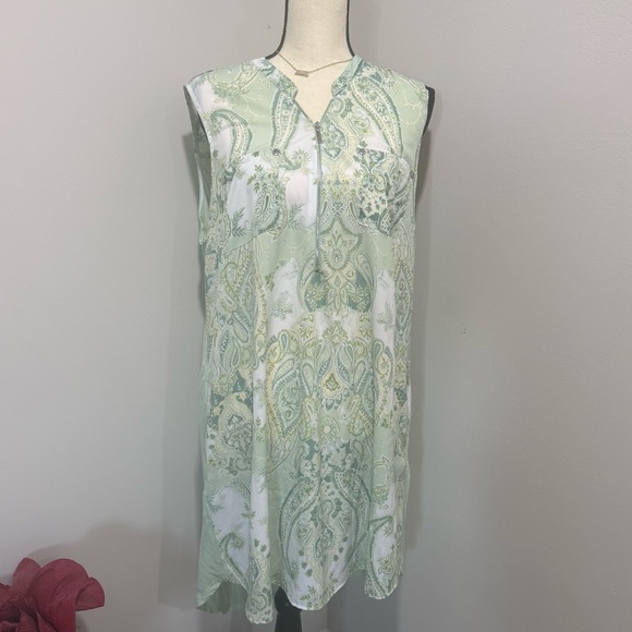 New York & Company Dresses & Skirts - NY& Co Soft Green Paisley Sleeveless Dress – Lightweight & Easy Fit